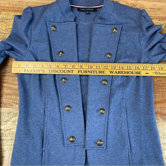 Tommy Hilfiger Womens Casual Military Band Jacket Sky Capt Navy Blue Small - Picture 7 of 12
